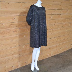 Women's Black/Silver Metallic Dress